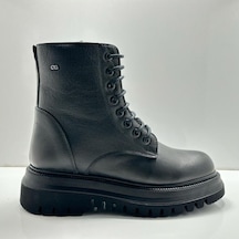 Castle Black Yldz-27400-1 Siyah Hakiki Deri Kadın Bot Siyah