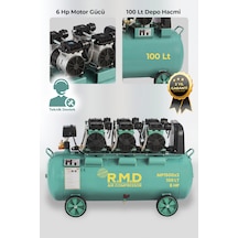 R.m.d Kompresör 100 Lt Yüksek Emişli Yağsız Teknoloji Hava Kompresörü - Imp1500x3