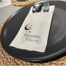 Gold Beyaz Cepli Aır Touch Ramadan Karem Peçete 12 Adet 40x40