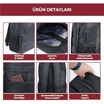 15.6 İnç Laptop Sırt Çantası, 7 Bölmeli Su Geçirmez Darbe Korumalı Notebook Ve Bilgisayar Taşıma Çantası 4296