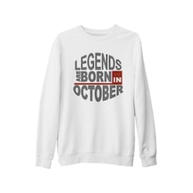 Legends Born In October - Wave Beyaz Kalın Sweatshirt