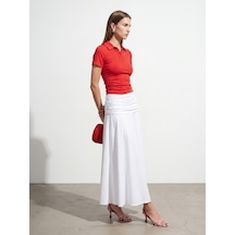 Dilvin 32614 Polo Yaka Top-kırmızı