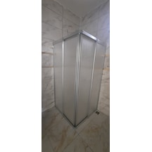 Girayduşakabin 70x100 Parlak Profil Mika Köşe Girişli Kabin Gümüş