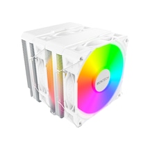 Nx600 Argb 6 Isı Borulu Ve Premium Üst Kapaklı Çift Kule Cpu Hava Soğutucu 28mm E28 Argb Premium Fan Lehimli Bakır Taban Üstün Isı Dağılımı Tüm Intel Ve Amd Soket Desteği Beyaz