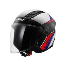 Ls2 Airflow 2 Rush Açık Motosiklet Kaskı 66888 Beyaz Mavi Kırmızı