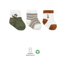 3'lü Penye Soket Çorap Bs10109 Nil Renkli Çok Renkli