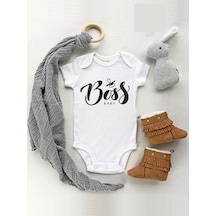 Tuğbababy Baby Boss Baby Baskılı Kısa Kol Bebek Body Kız Erkek Beyaz