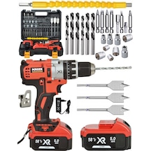 Mager Xr Çift Akülü Çantalı Led Göstergeli Usta Setli Şarjlı Vidalama Matkap Orange