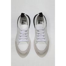 Bueno Shoes 01MQ5500 Beyaz Siyah Deri Erkek Spor Ayakkabı