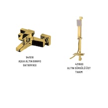 Newarc Aqua 941518 Banyo Bataryası + 431600 Sürgülü Üst Takım Altın
