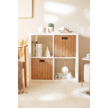 Ocean Home Textile 2'li Yıkanabilir Bej Pp Rattan Sepet Set 33 X 33 X 33 Cm