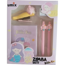 Umix Little Mermaid Küçük Deniz Kızı Kırtasiye Zımba Seti 5 Parça Bordo