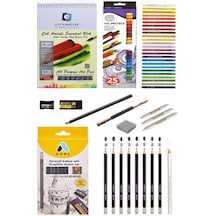 Alex Schoeller200gr A5 20 Yaprak Dereceli Kalem Seti 8'li Daler Rowney Simply Yağlı Pastel 25 Renk