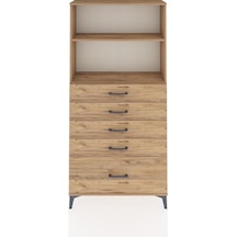 Arges Dolap 2 Raflı 5 Çekmeceli 88x30x182 Çam-çam Çam