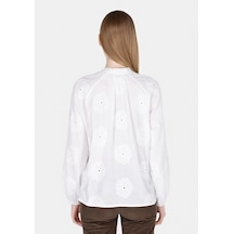 Colins Regular Fit Hakim Yaka Düz Kadın Beyaz Uzun Kol Gömlek Cl1073349 Cl1073349 Q1.v1 Wht Beyaz