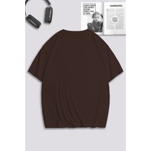 Unisex Kadın Erkek Kavga Ve Sevda Baskılı Sevgili Çift Kombini Tasarım Oversize Tshirt 2'li Kahvemavi Mck0225 Çok Renkli