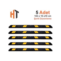 5'li Kauçuk Araç Stoperi, Oto Park Stoperi 183x15x10 Cm-indirimli Set