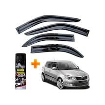 Skoda Fabia Hb Mügen Cam Rüzgarlığı 2009-2014 Arası 4 Lü Takım +500ml Lastik Parlatıcı