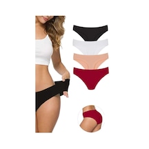Hubrendy Beru 4 Adet Kadın Dikişsiz Lazer Kesim Esnek İz Yapmayan Külot S5 L-xl