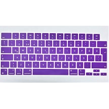 Arabulalaca Apple Uyumlu MacBook Pro 14.2 A2779 Türkçe Q Silikon Klavye Mor