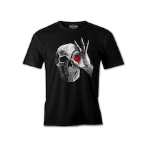 Skull With Red Eye Siyah Erkek Tshirt 001