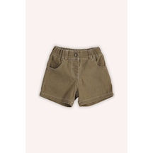 Kız Bebek Beli Lastikli Camel Kot Şort 10367723