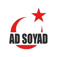 Türk Bayrağı Ad Soyad Yazılı Oto Sticker Kırmızı 30 15 Cm