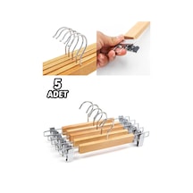5 Adet Ahşap Askılık Mandallı Etek-pantolon Askısı Elbise Askısı-bebek Askılık - Ayarlanır Askılık A Diğer