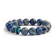 Lapis Lazuli Doğal Taş Bileklik 10 Mm Zihinsel Netlik Renkli
