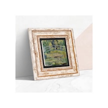 Claude Monet Nilüfer Gölü Taş Duvar Tablosu - Çerçeveli Taş Tablo - Dekoratif Duvar Sanatı - Modern Ev Ve Ofis Duvar Dekoru T1-138