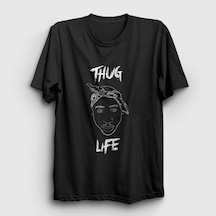 Presmono Unisex Thug Life Tupac Shakur T-shirt Siyah