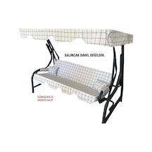 3 Kişilik Salıncak Minder Seti Süngersiz Kılıfı Beyaz Pano Bahçe (547462247)