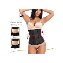 Askısız Latex Extra Sıkı Göbek Korsesi Bel Eğitmeni Siyah