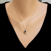Nusret 925 Ayar Rose Gümüş Kelebek Modeli Kolye