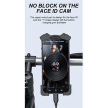 Bisiklet Telefon Tutucu Bisiklet Cep Cep Telefonu Tutucu İphone Samsung Xiaomi İçin Motorlu Navigasyon Braketi Siyah -