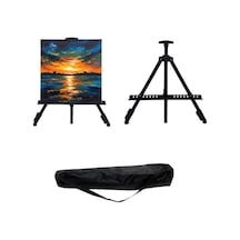 Temel Katlanabilir Metal Tripod Şövale - Ayarlanabilir, Taşıma Çantalı, Siyah