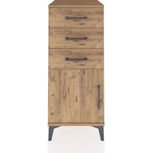 Hyperion Komodin Tek Raflı 3 Çekmeceli Tek Kapaklı 44x44x106 Çam-çam Atlas Çam