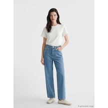 Lcw Comfort İndigo Wideleg Taşlı Kadın Jean Pantolon