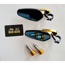 Ayna Takım Gidon Bağlantılı Sarı - Motosiklet Unıversal