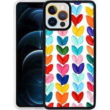 Mobilteam Apple iPhone 12 Pro Uyumlu M-fit Desenli Kılıf-heart No6 Heart No6