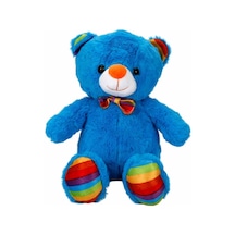 Oturan Kurdeleli Renkli Peluş Ayı 30    Cm
