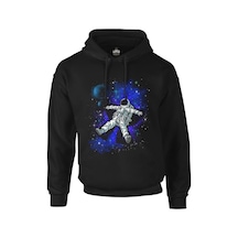 Dreams In Space Siyah Erkek Fermuarsız Kapşonlu