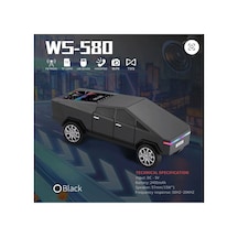 Şarjlı Araba Tasarımlı Siyah Bluetooth Hoparlör 15w Fm Radyo Sd Kart Usb Destekli