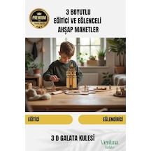 Yeni Sezon Eğitici Öğretici 3 Boyut Ahşap Zeka Geliştirici Boyanabilir Oyun Maket Galata Kulesi