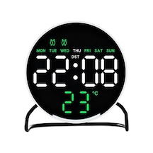Valkyrie Led Dijital Masa Saati Alarm Sıcaklık Takvim Göstergeli Usb Gece Işıklı Masa Saati Çift Alarm Beyaz