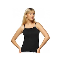 Essaiçgiyim 3'lü 6'lı 12'li Paket Gümüş 4047 Likralı Düz Ip Askı Bayan Atlet - 457339155 - M-Siyah-3'lü