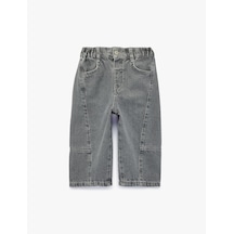Koton Pamuklu Normal Bel Oversize Barrel Denim Pantolon Gri 7wmb40005td