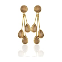 Kadir Jewellery 22 Ayar Altın Kaplama Vintage Küpe -el İşçiliği Ve Hipoalerjenik Küpe Turuncu
