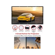 150 İnç Taşınabilir Projeksiyon Perdesi - Esnek Kumaş, Katlanabilir 16:9 Format