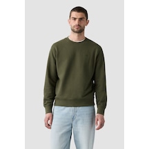 Levi's Orijinal Hm Crew Deep Depths French Terry %100 Pamuk Yeşil Sweatshirt-24599